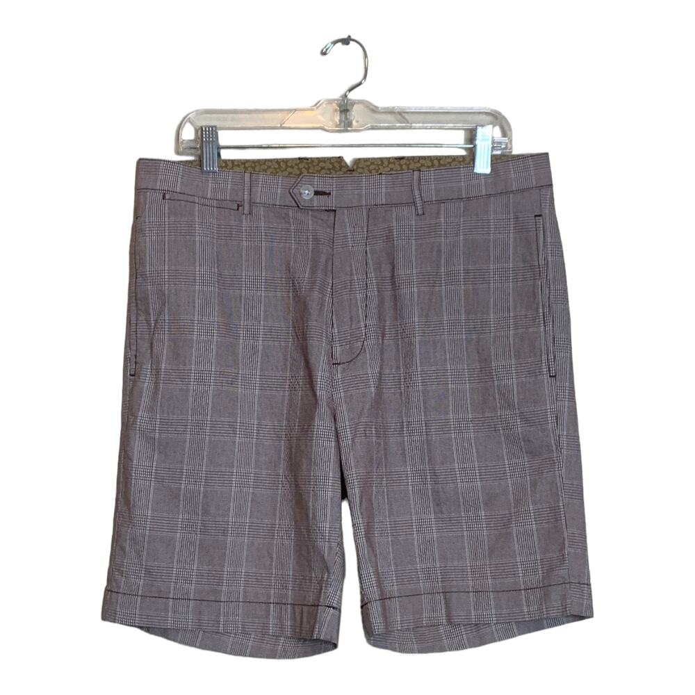 Cremieux men brown plaid shorts size 33